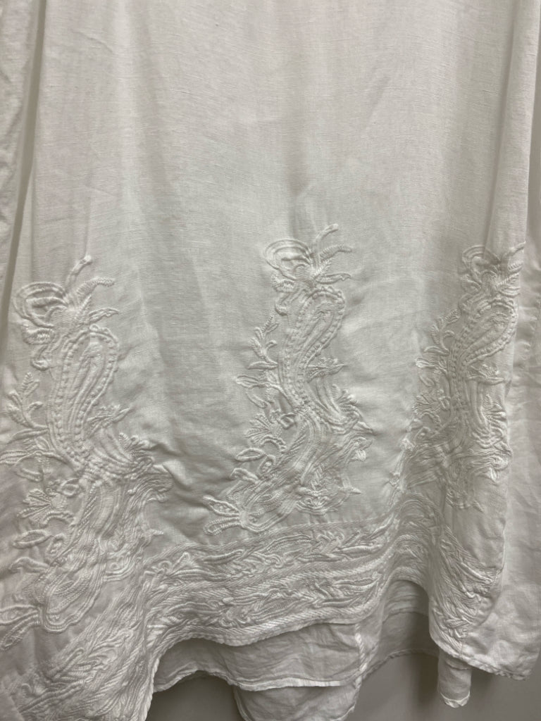 J Jill Size L White Sleeveless Linen Ladies Dress
