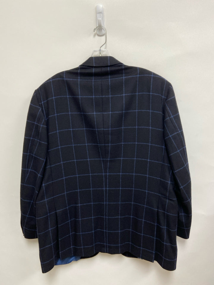 Peter Millar Size 46R Black/Blue Windowpane Men&