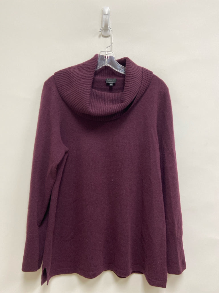 Talbots Size L Burgundy Cowl Neck Cashmere Ladies Sweater