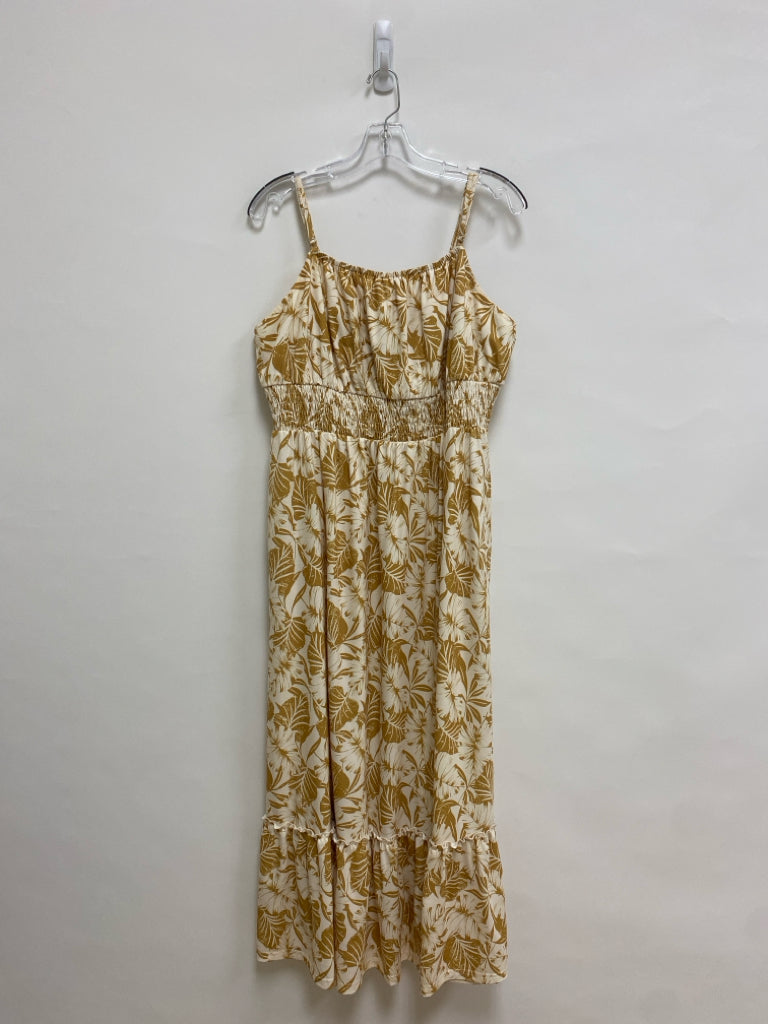 GRACE KARIN  SIZE  2X Cream Leaves Maxi Plus Size Dress
