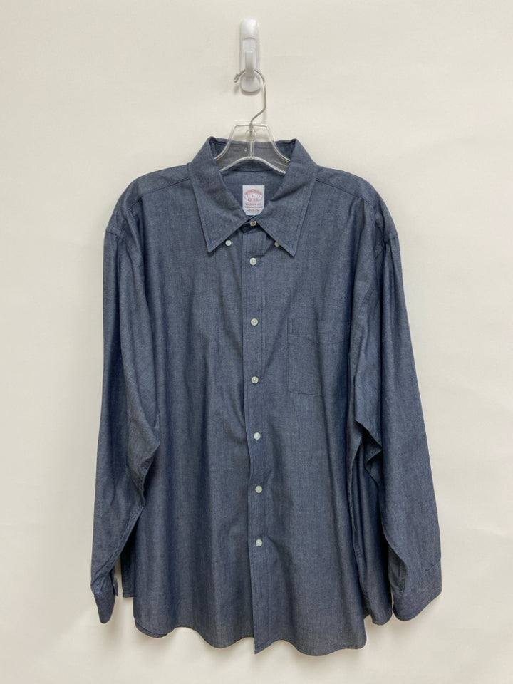 Brooks Brothers Size XL Blue Heather Button Up Men&