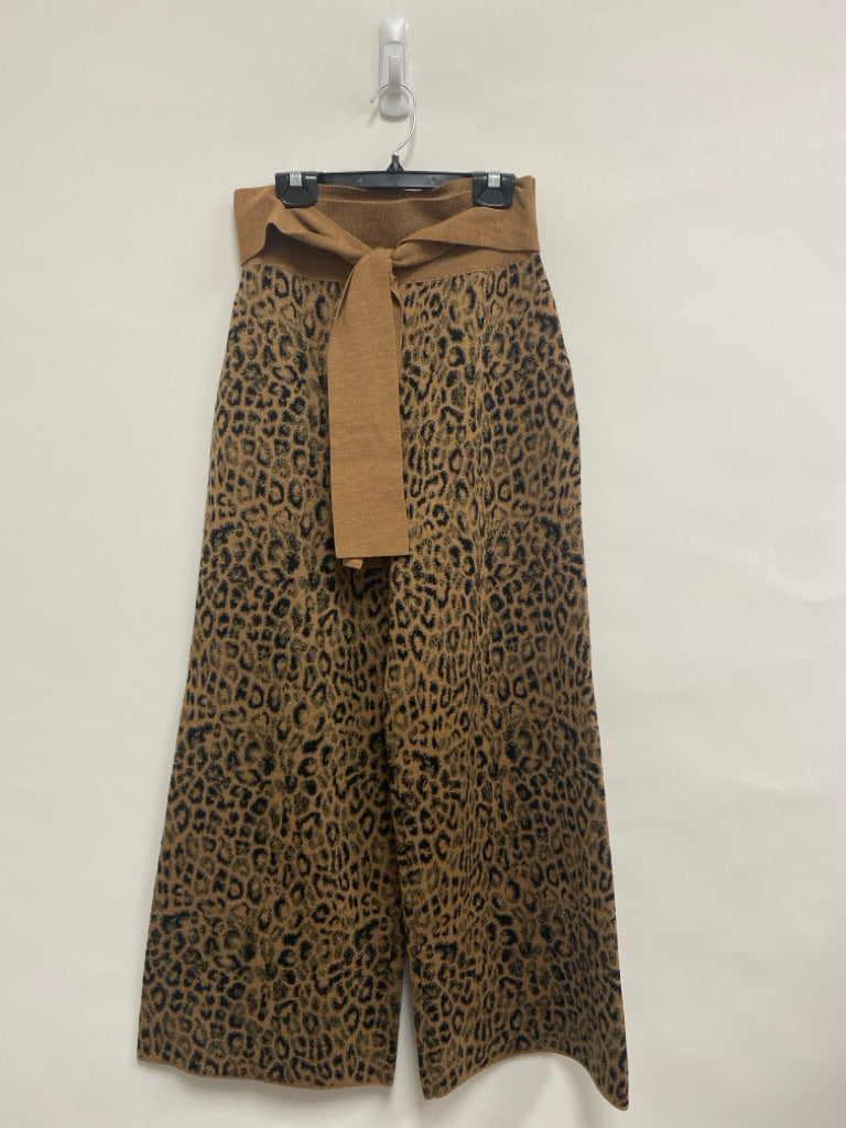 MOTH Size XS Brown Black Animal Print Wide Leg Ladies Pants