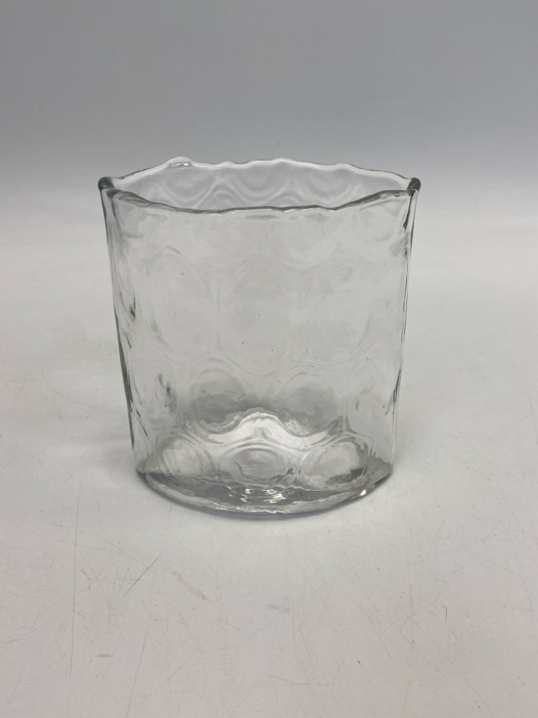 Clear Thumbprint Glass Vase