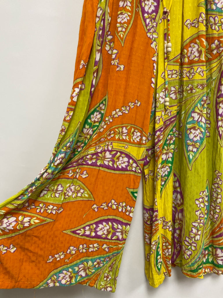 Haute Hippie Size L Orange Yellow/Green Flowers Ladies Pants
