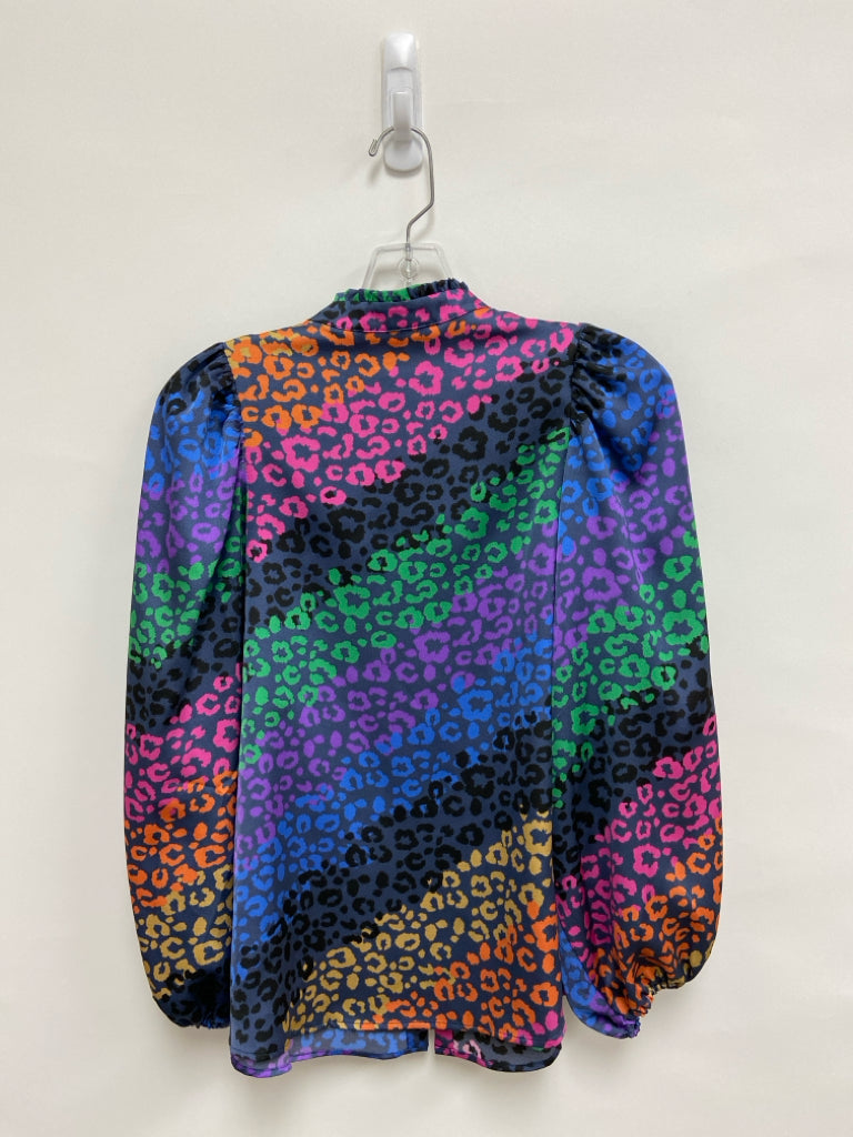 VILAGALLO Size 40 Multi Color Animal Print Ladies Top