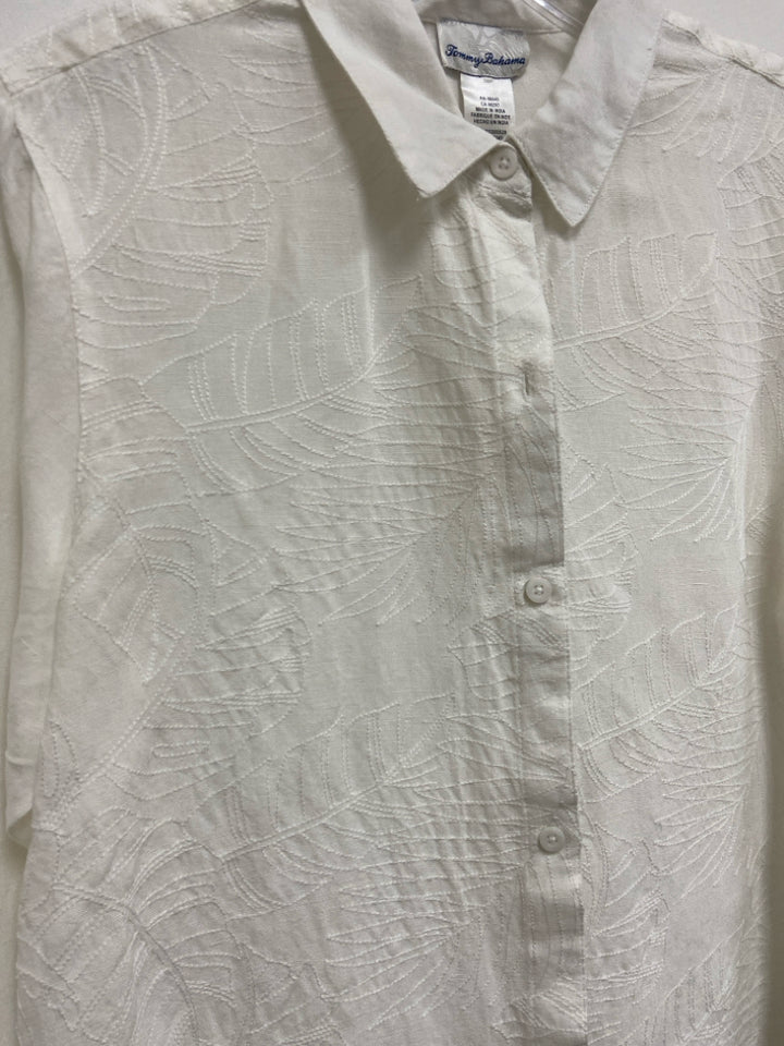 Tommy Bahama Size XS White Embroidered Button Up Ladies Dress