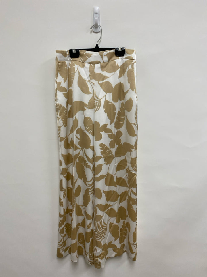 Ann Taylor Size 4 White Tan Leaves Ladies Pants