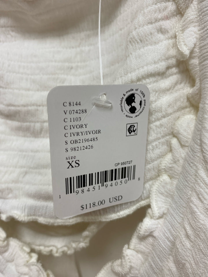 NWT Free People Size XS White Crinkle Maxi Ladies Dress