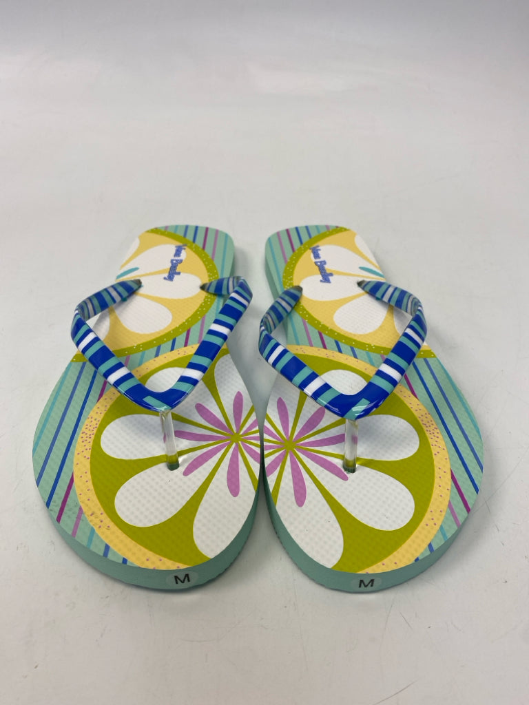 NWOT Vera Bradley  Size 7/8 Blue Aqua/White Stripe(s) Sandals