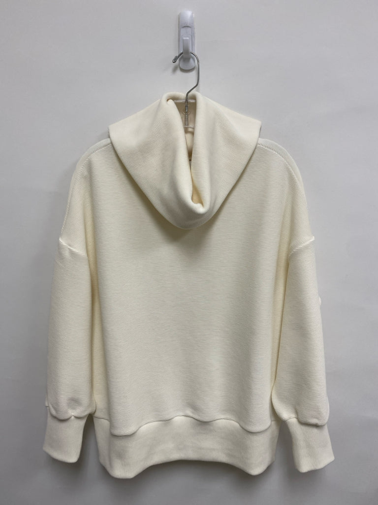 VARLEY Size L Ivory Ribbed Cowl Neck Ladies Sweatshirt