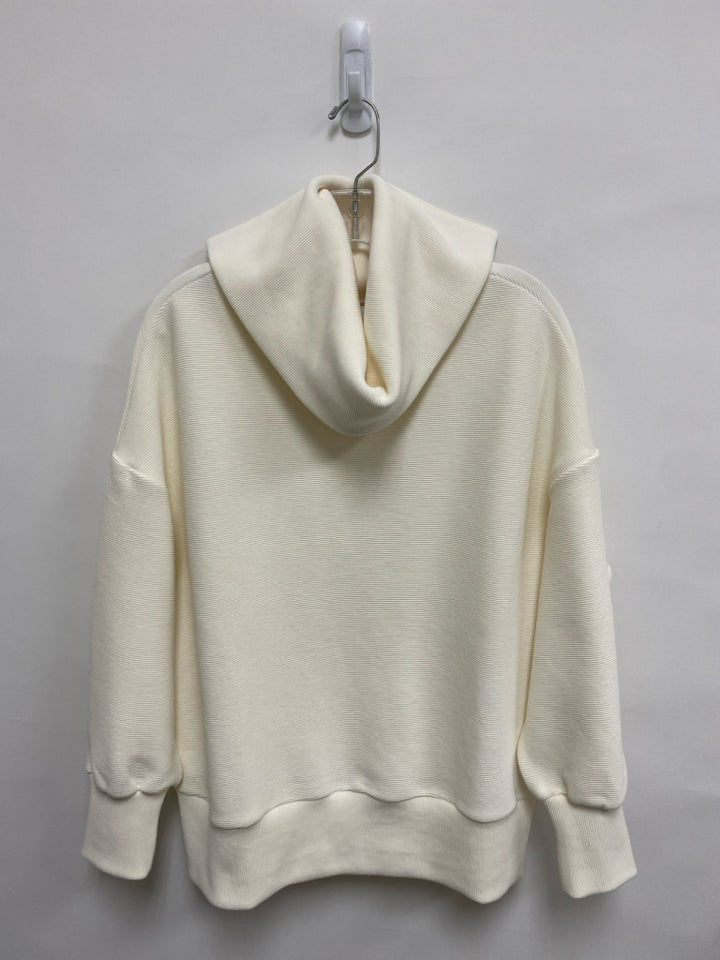VARLEY Size L Ivory Ribbed Cowl Neck Ladies Sweatshirt
