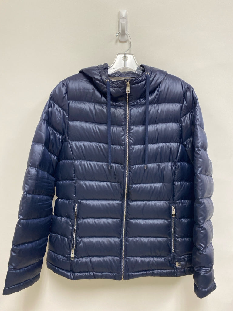 Andrew Marc Size L Navy Hooded Puffer Down Ladies Jacket