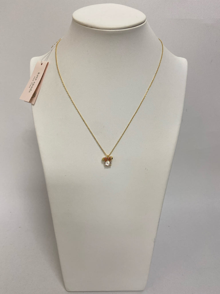 NWT Kate Spade Gold Color Clear Minnie Necklace