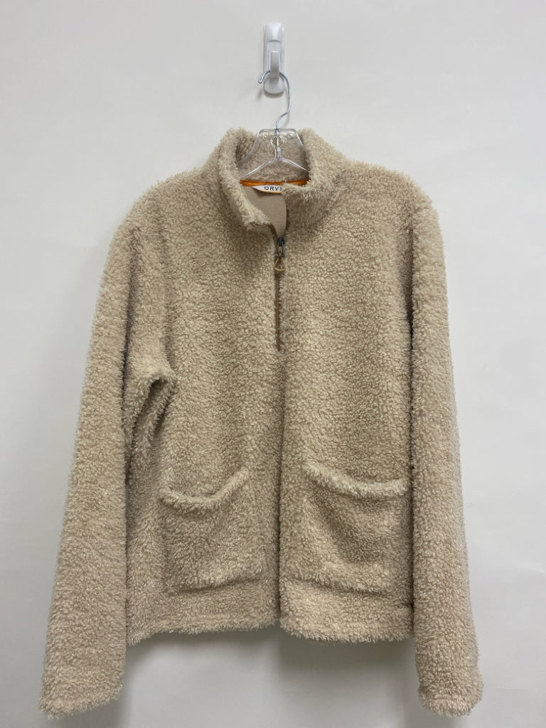 Orvis Size L Oatmeal Quarter Zip Boucle Ladies Pullover