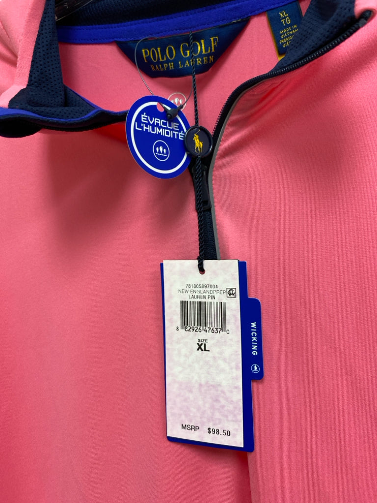 NWT Polo Size XL Pink Quarter Zip Athletic Jacket