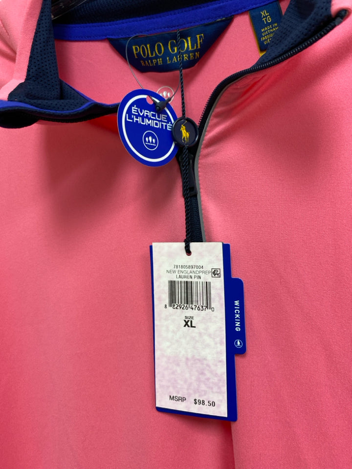 NWT Polo Size XL Pink Quarter Zip Athletic Jacket