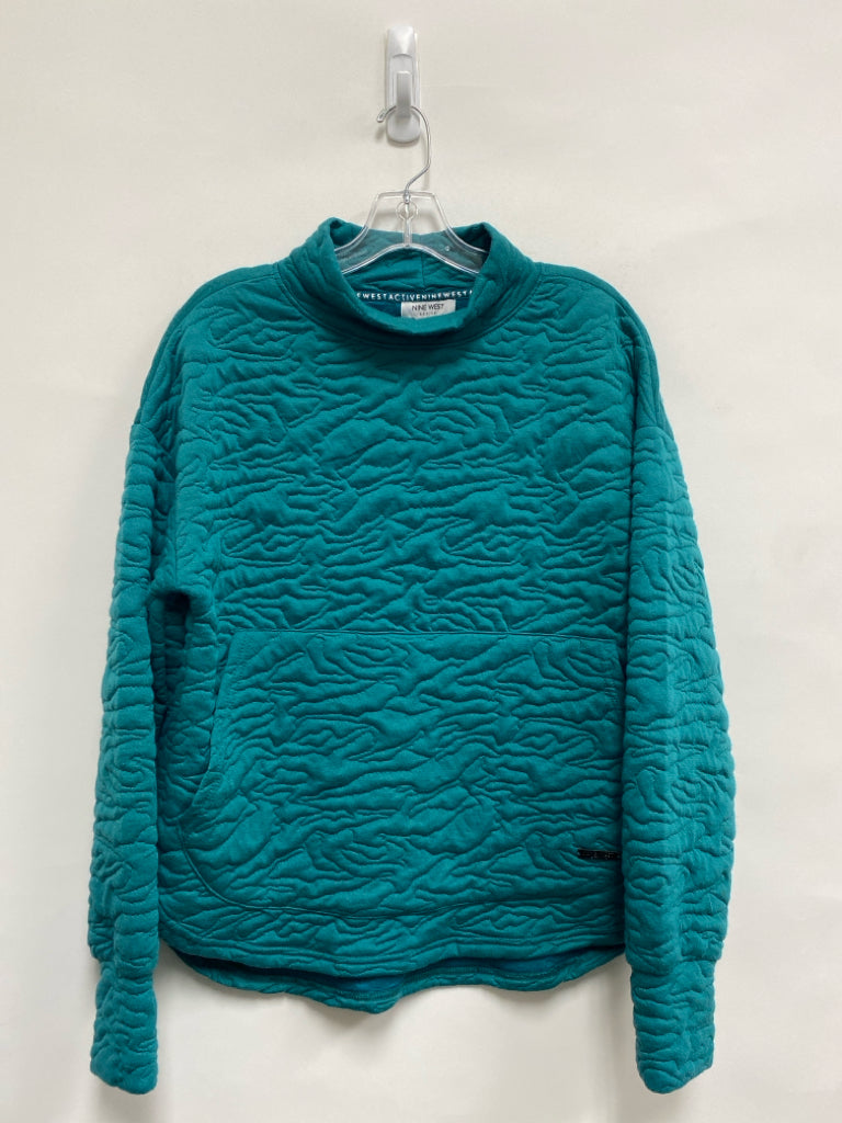 NWT Nine West Size M Teal Green Mock Neck Quilted Ladies Sweatshirt