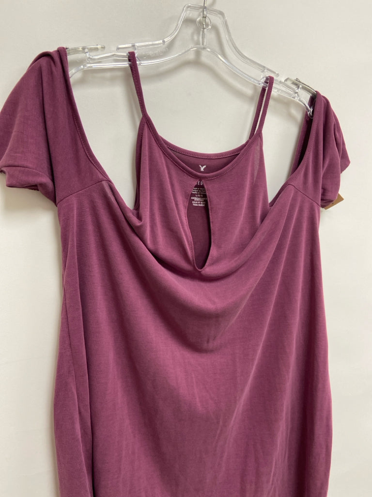 NWT American Eagle Size L Dusty Purple Cold Shoulder Ladies Top