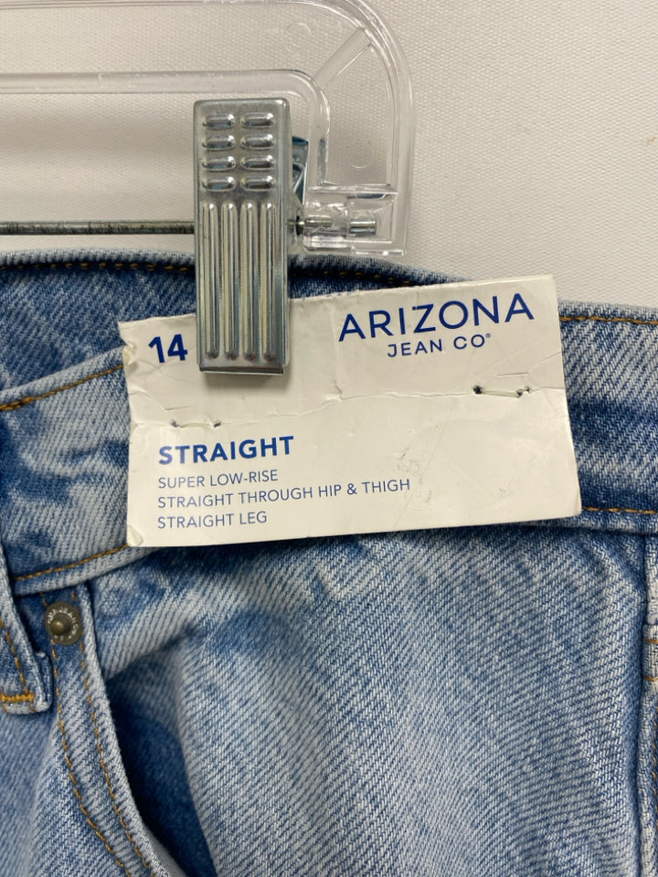 NWT Arizona Size 14 Light Denim Patches Wide Leg Ladies Jeans