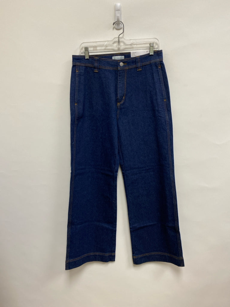 NWT LOFT Size 27 Dark Blue Wide Leg Ladies Jeans