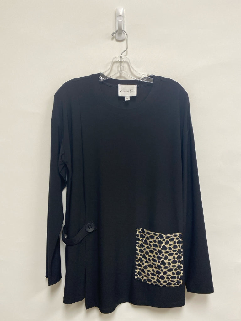 Size M Black Pocket(s) Tunic Ladies Top