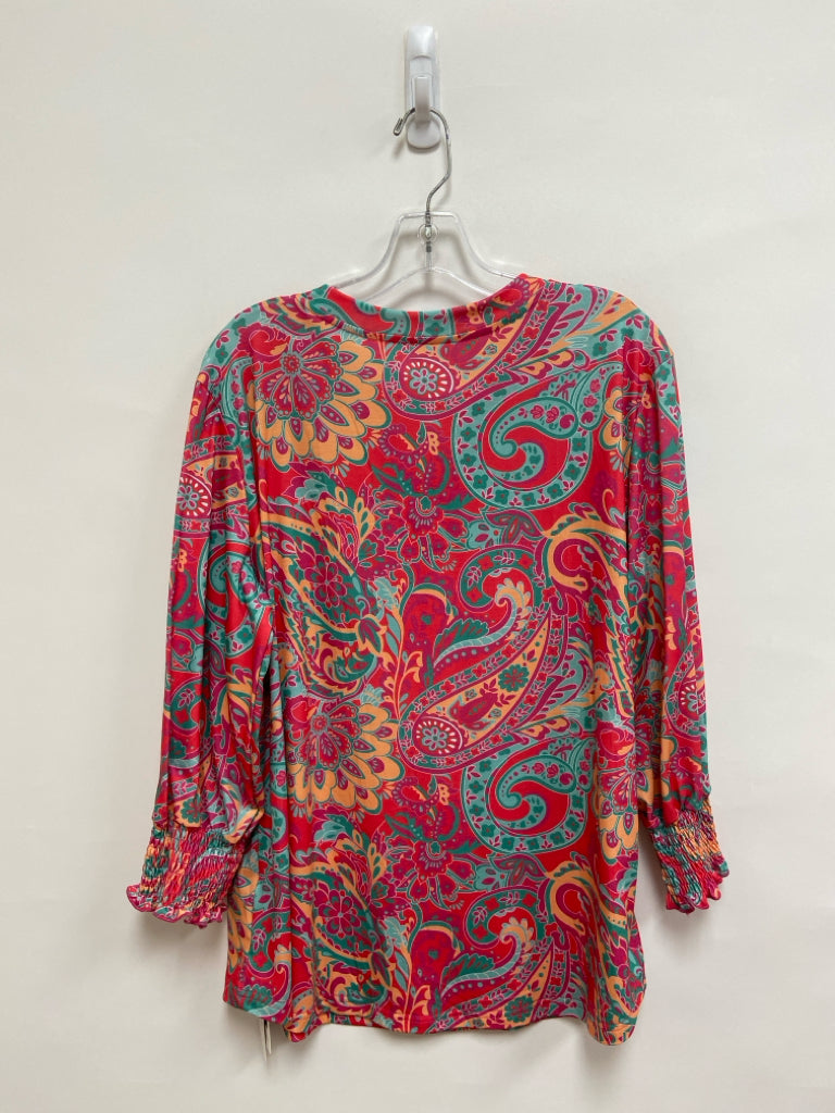 NWT Size XL Pink Seafoam/Orange Floral Ladies Top
