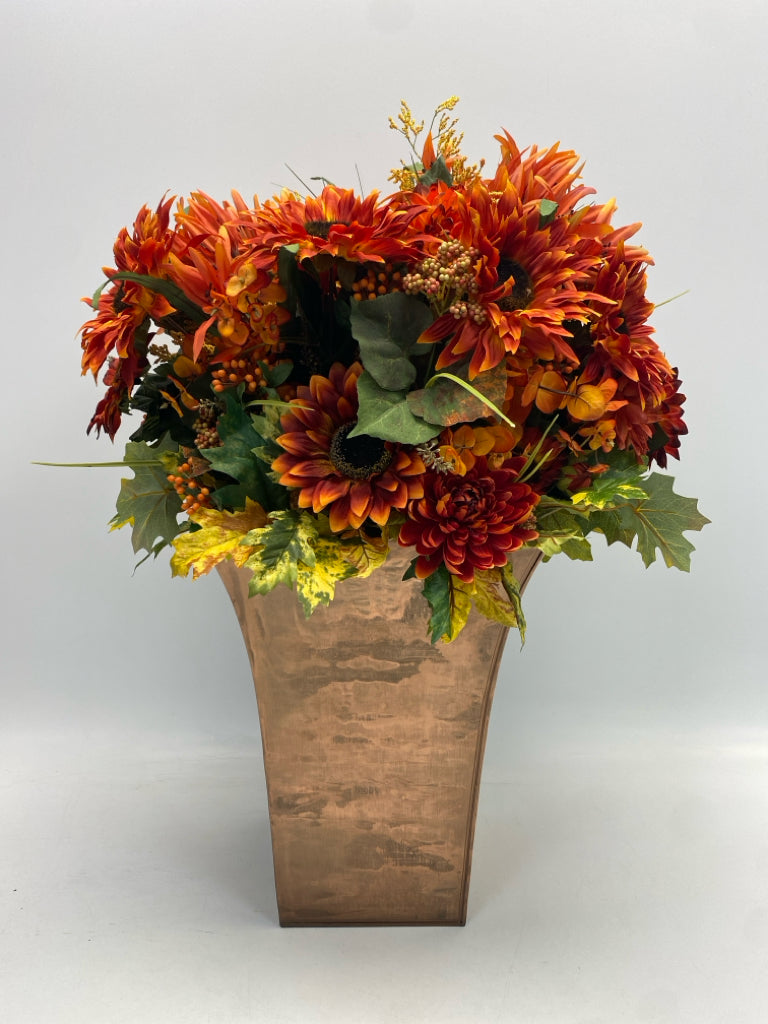 Burgundy Gold/Brown Berries Metal Floral Arrangement