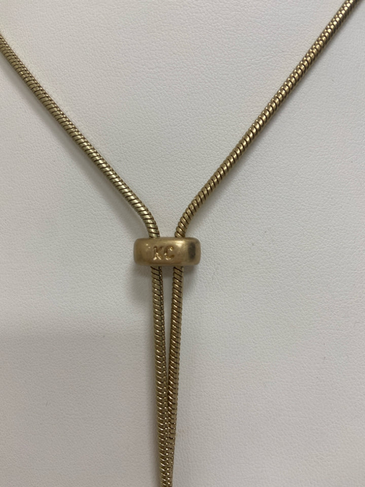 Kenneth Cole Gold Color Turquoise Shapes Necklace
