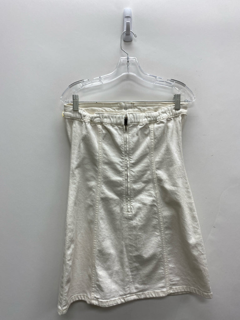 NWT Abercrombie Size M Cream Strapless Denim Ladies Dress