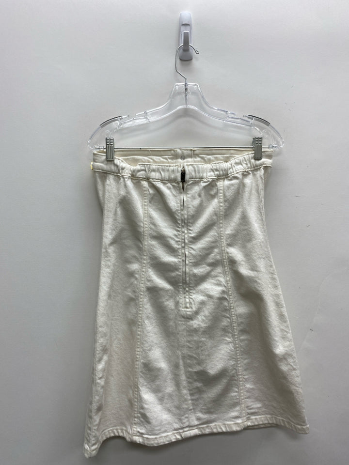 NWT Abercrombie Size M Cream Strapless Denim Ladies Dress