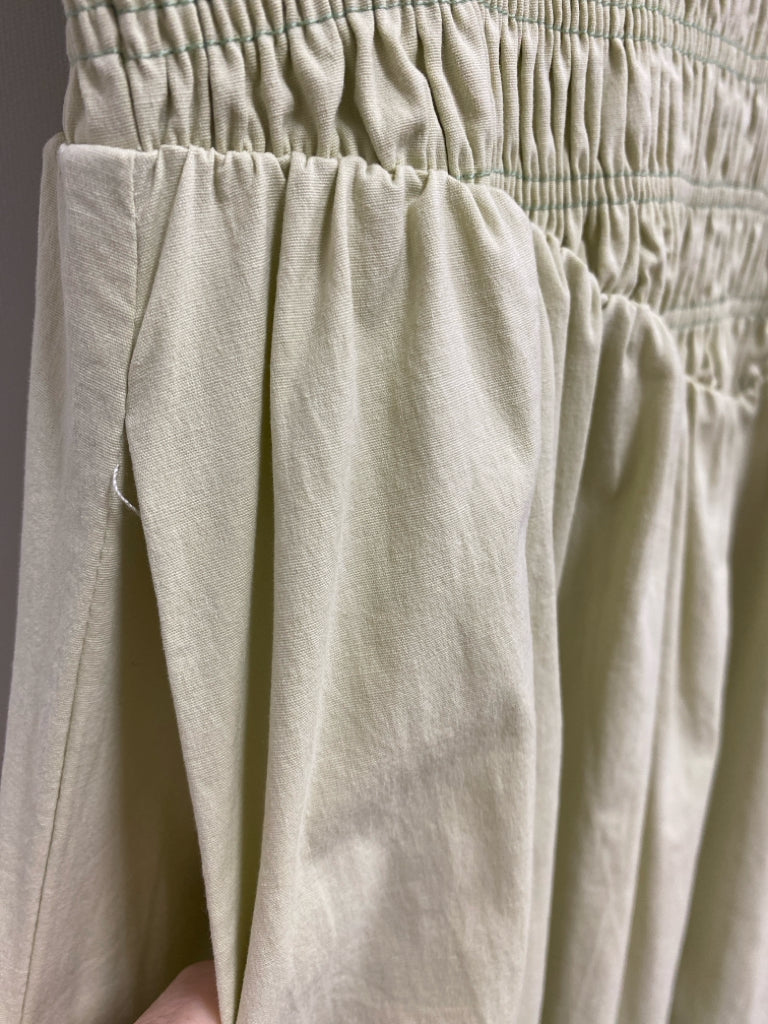 Size XS Pale Olive Green Smocking Maxi Ladies Dress