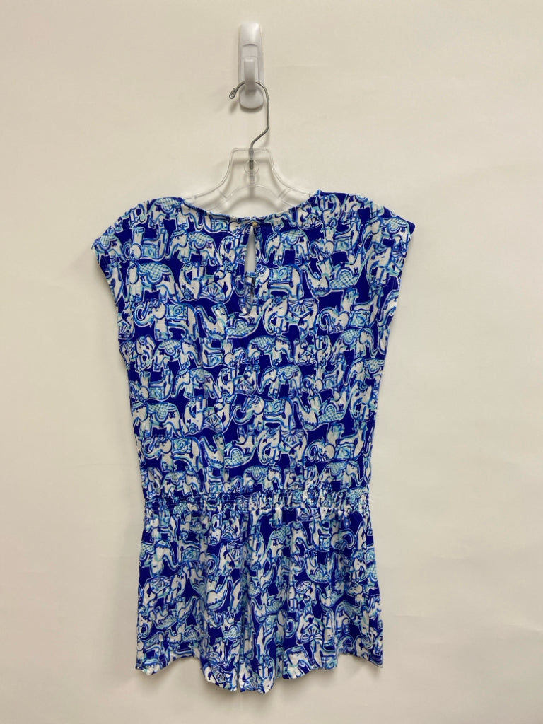 LILLY PULITZER SIZE 12/14 Blue/Green White/Aqua Elephant(s) Girl&
