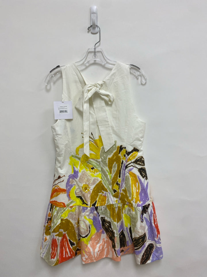 NWT Marie Oliver Size S Cream Multi Color Abstract Sleeveless Ladies Dress