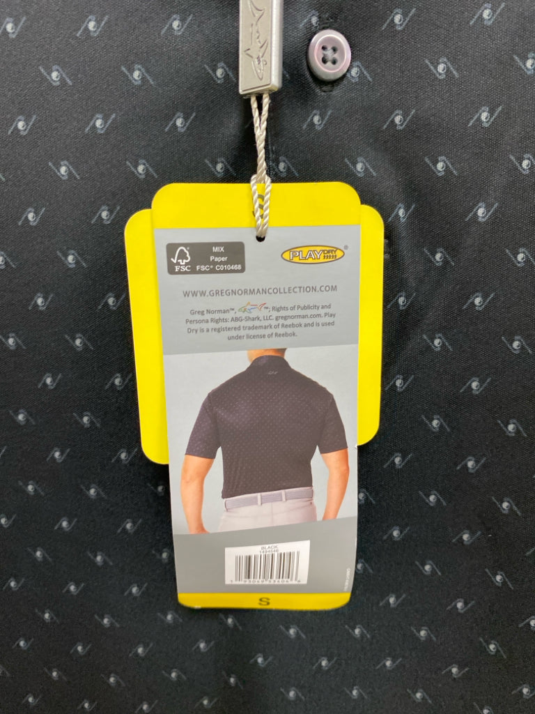 NWT Greg Norman Size S Black Gray Golf Polo Men&