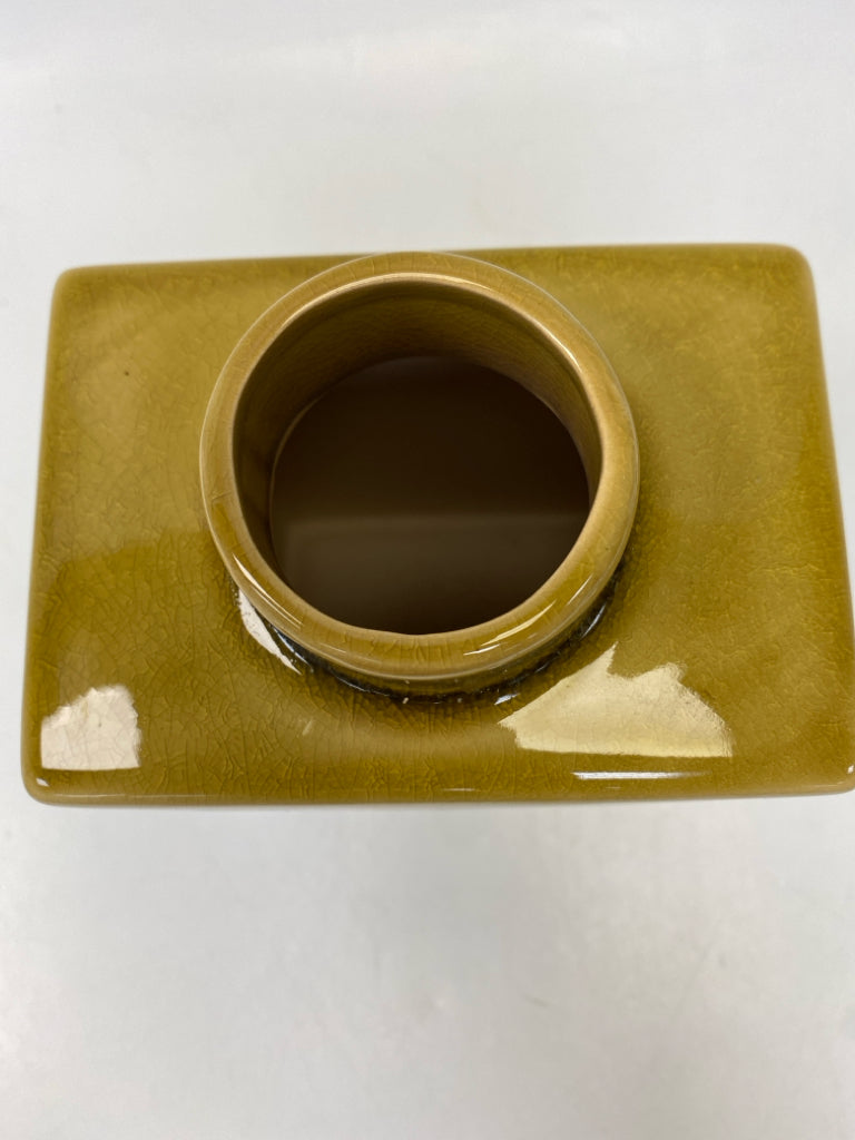 Gold Brown Drip glaze Ceramic Vase