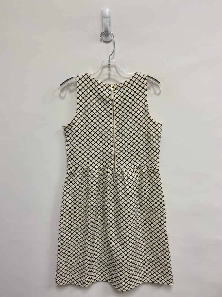 Crew Cuts SIZE 12 Cream Navy Crisscross Sleeveless Jeweled Girl&