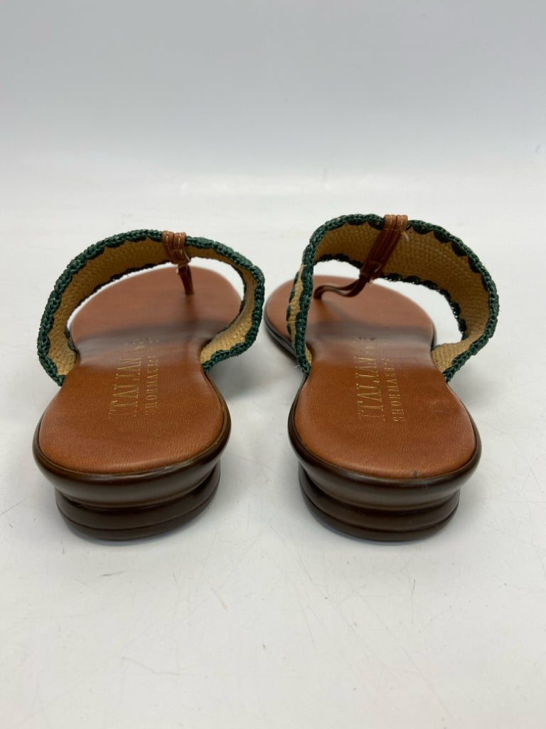 ItalianShoemaker  Size 6.5 Cream/Green Sandals