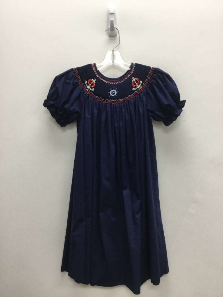 Rosalina SIZE 6 Navy White/Red Smocking Girl&