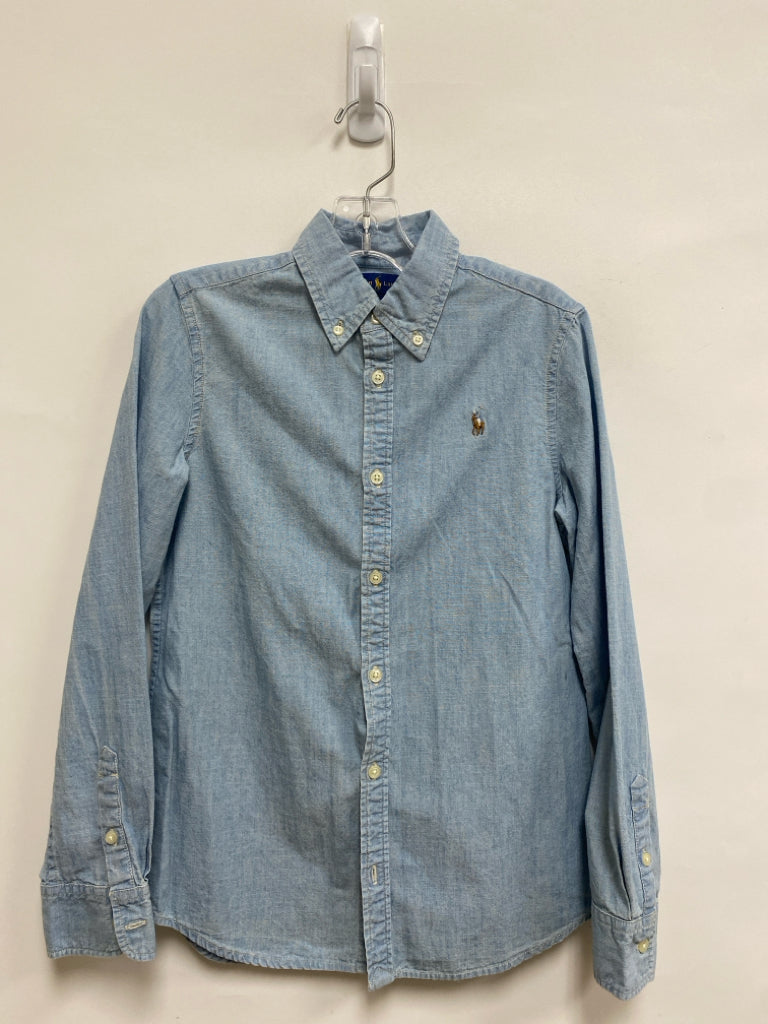 Ralph Lauren SIZE 12 Pale Blue Button Up Chambray Boy&