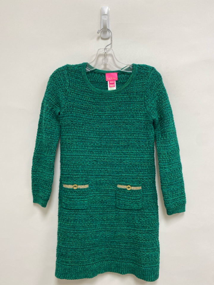 LILLY PULITZER SIZE 6/7 Green Sparkle Long Sleeve Girl&