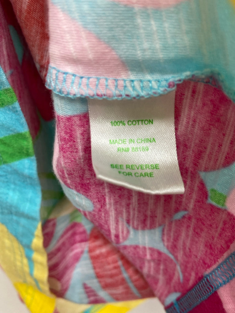LILLY PULITZER Size XS Blue/Yellow Fuchsia/Multi Flowers Ladies Dress