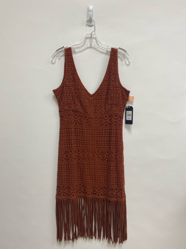NWT Shyanne Size M Dark Terra Cotta Texture Sleeveless Ladies Dress