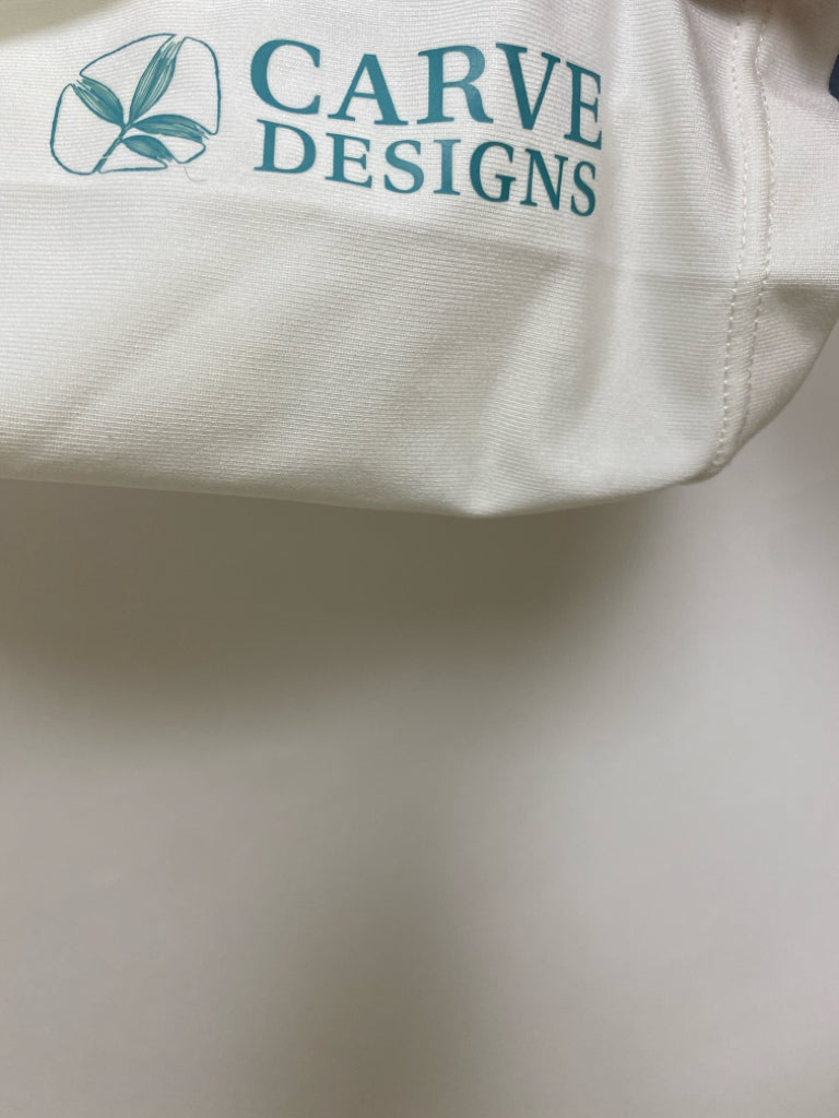 Carve Designs Size S White Ruched Ladies Rash Guard