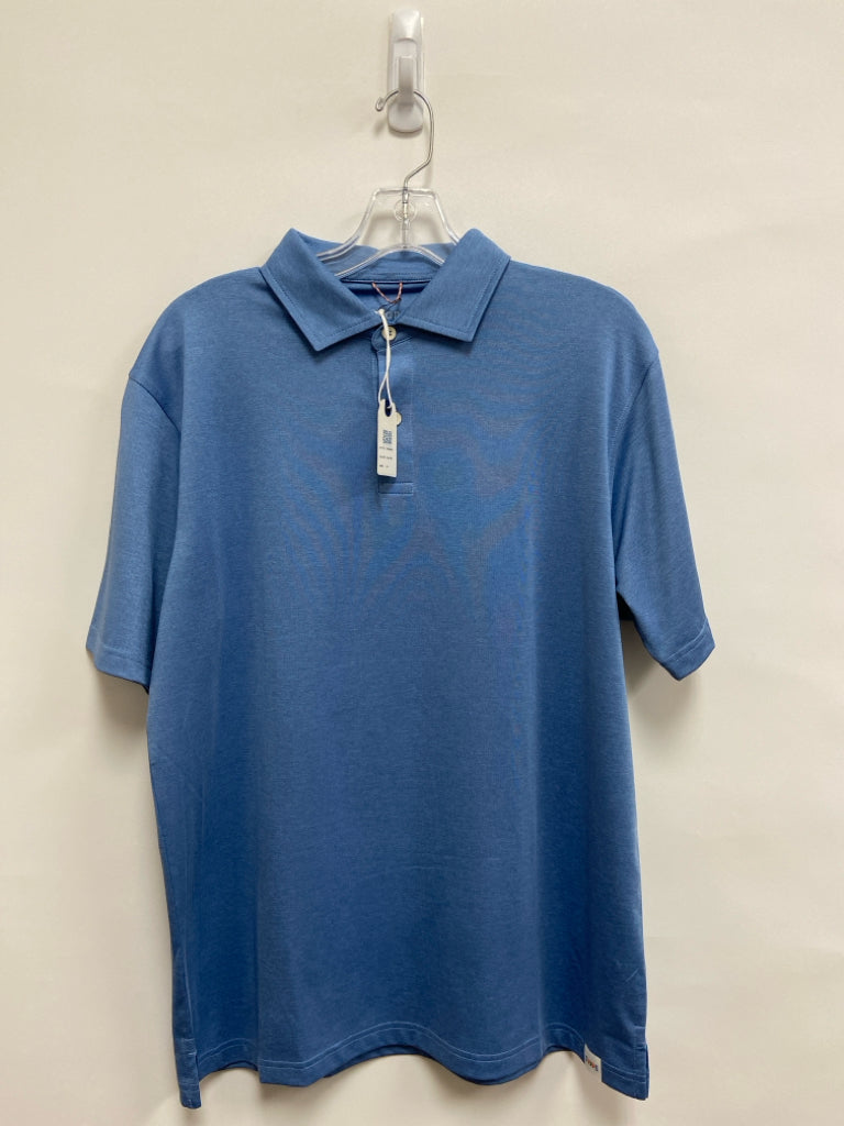 NWT Size M Light Blue Streaked Polo Men&
