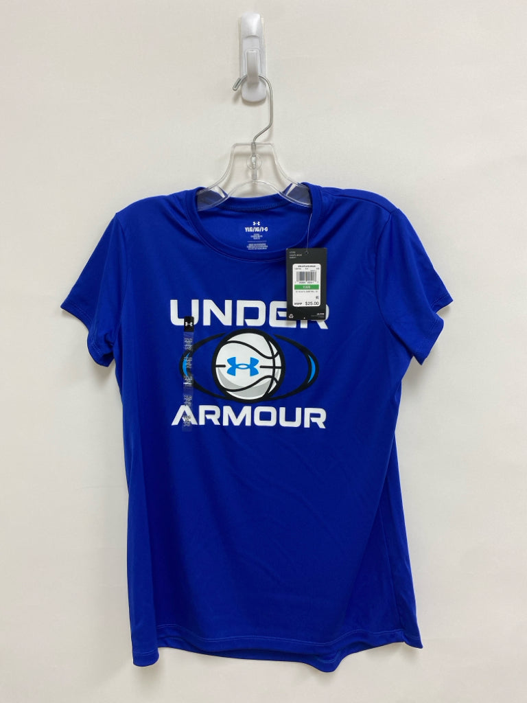 NWT Under Armour SIZE L Dark Blue White Logo Girl&