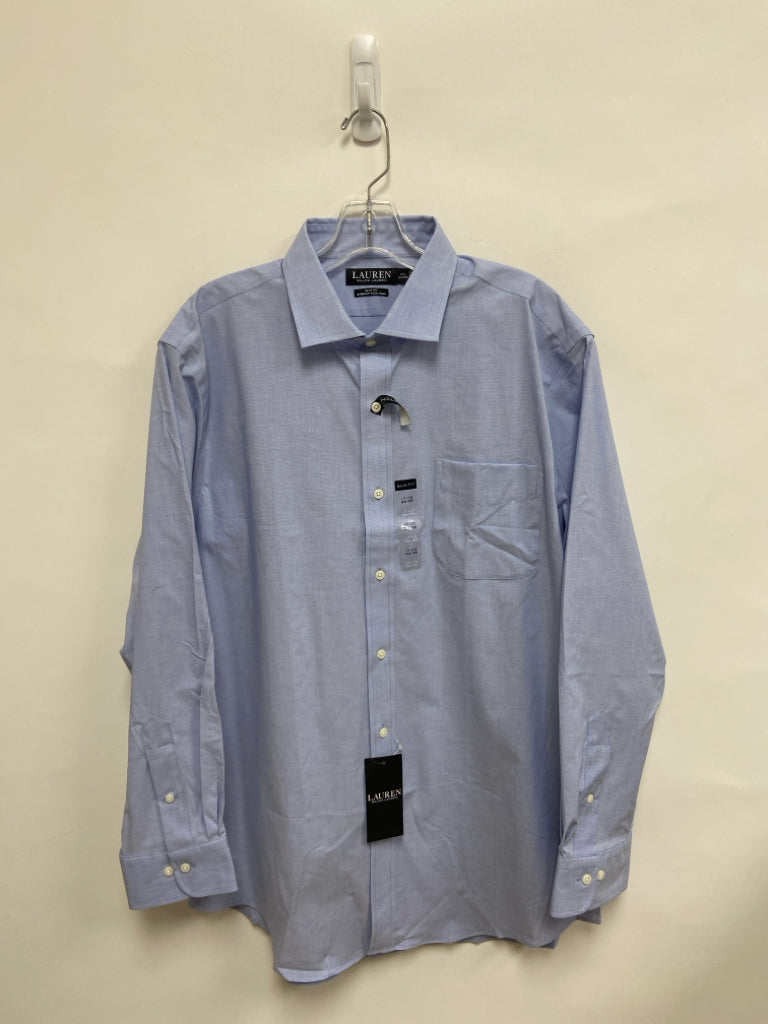 Lauren Ralph Lauren Size 17.5 Pale Blue Button Up Men&