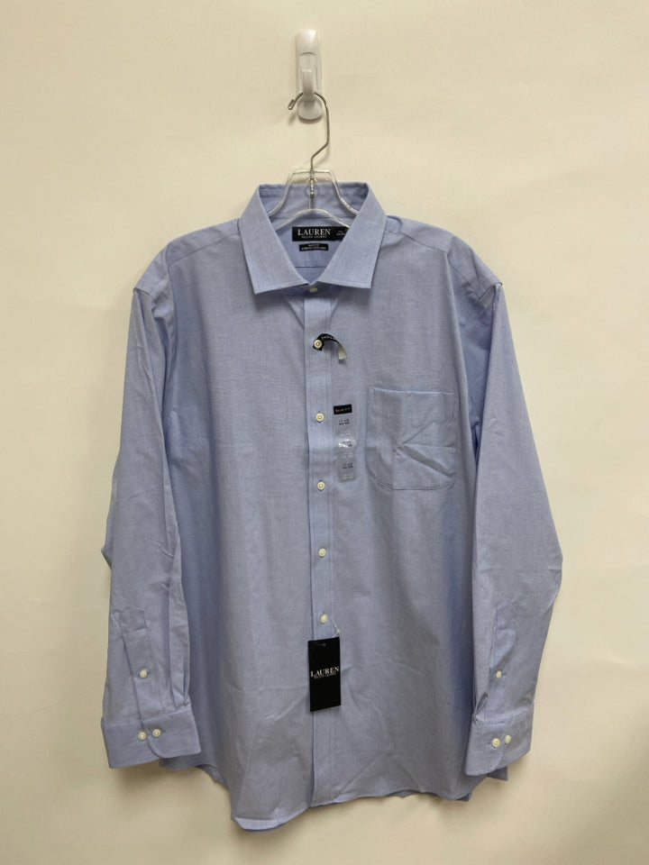 Lauren Ralph Lauren Size 17.5 Pale Blue Button Up Men&