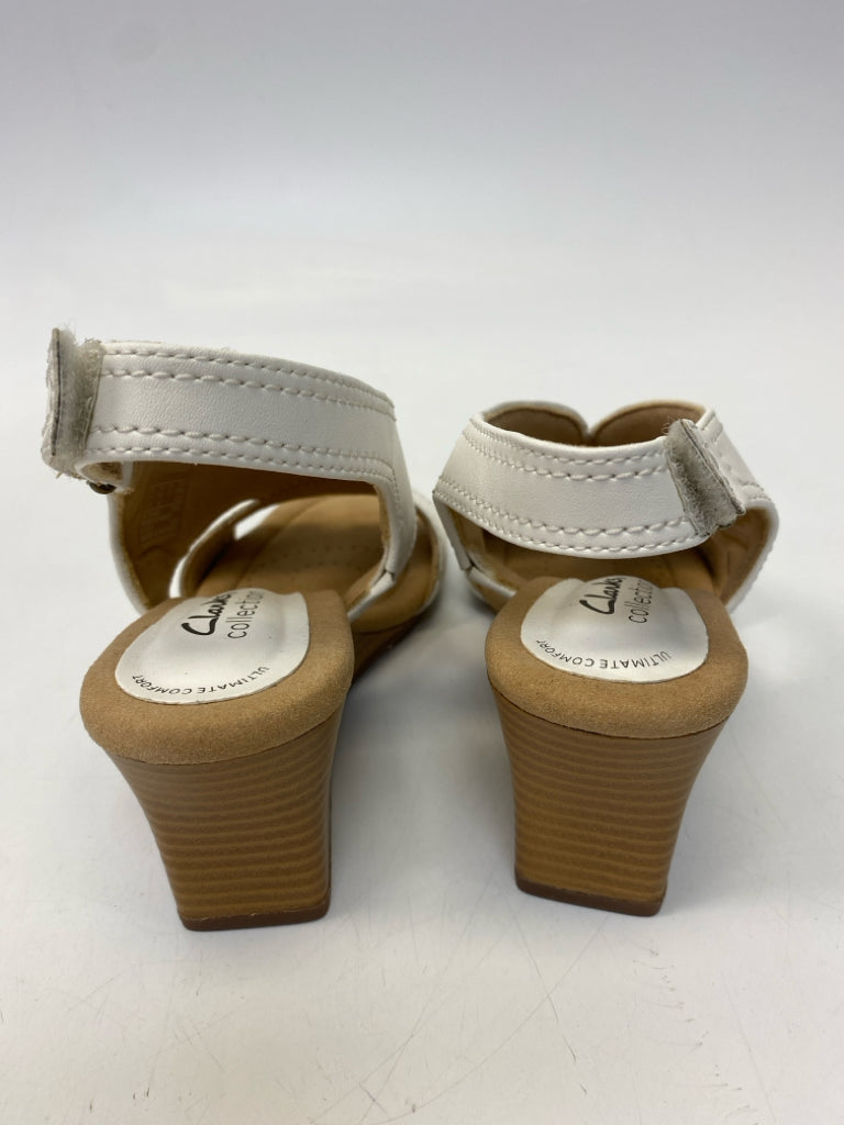 Clarks  Size 6.5 White Sandals