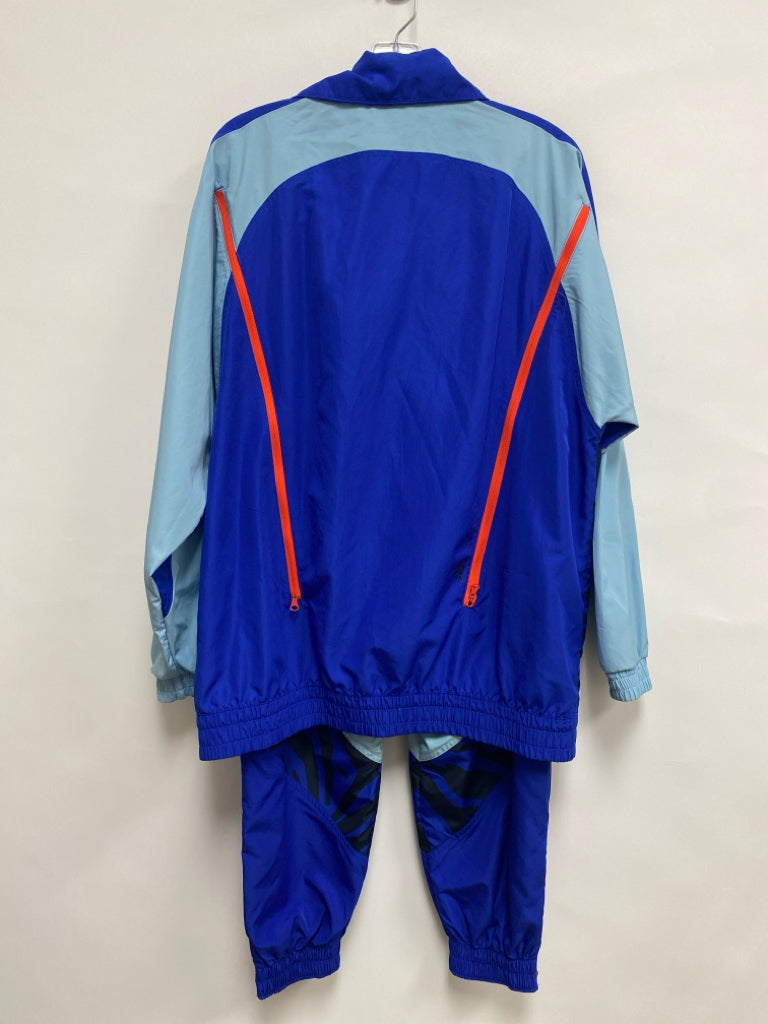 Adidas Size S Royal Blue Black Zebra Print Athletic 2pc