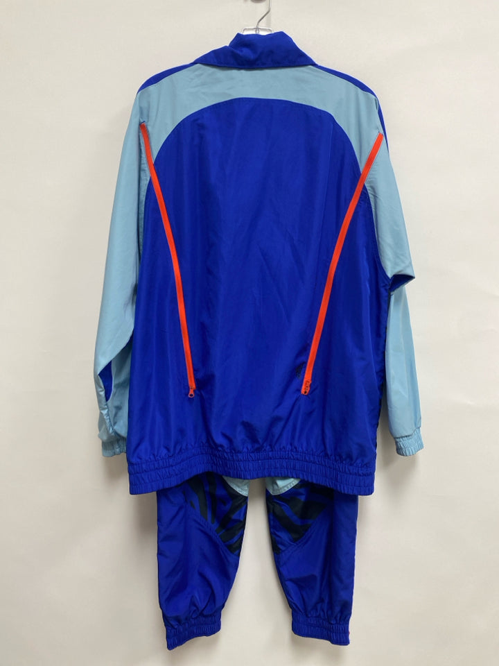 Adidas Size S Royal Blue Black Zebra Print Athletic 2pc